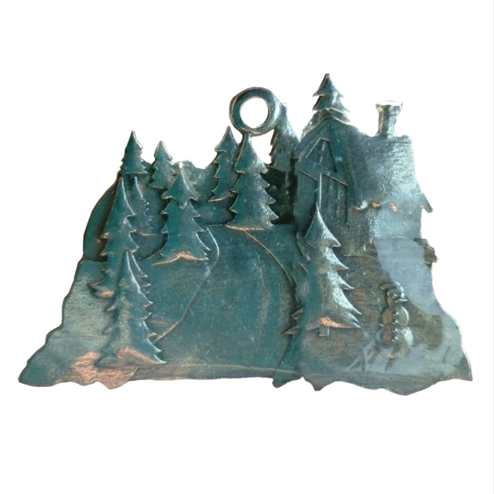 2007 Aitkens Pewter Winter Scenery Ornament